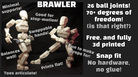 Brawler = Fully 3d Printed Action Figure