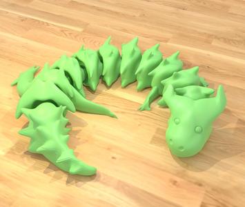 Green articulated spike dragon