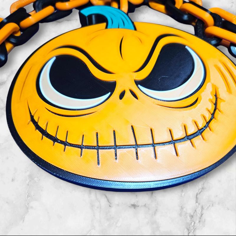 Jack Skellington Halloween Pumpkin Emblem Chain Link