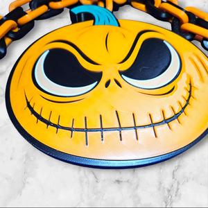 Jack Skellington Halloween Pumpkin Emblem Chain Link