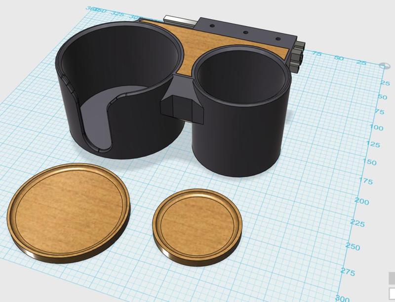 Rail Mount Cup Holder (For 20-20 Extrusions)