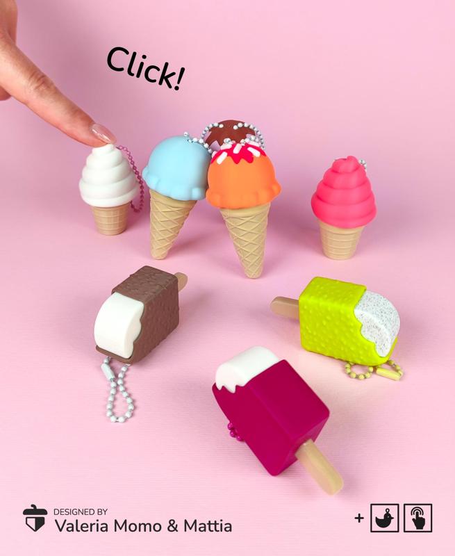 Frozen Clickers – Full Set of Ice Cream Keychains