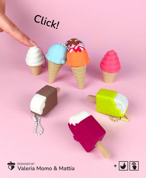 Frozen Clickers – Full Set of Ice Cream Keychains
