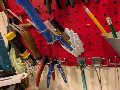 Peg Board Hex Pen Holder