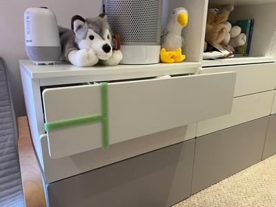 Ikea SMÅSTAD / PLATSA drawer front handle drilling jig