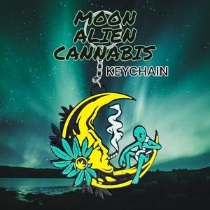 Moon Alien Cannabis Keychain