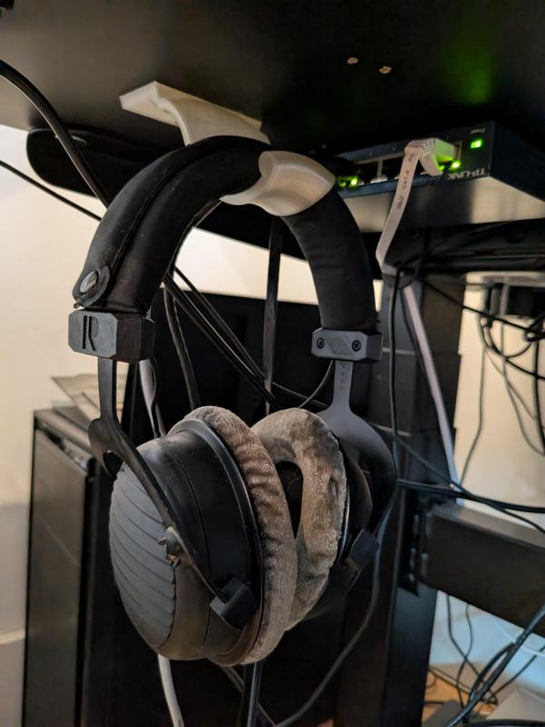 Under-desk Headphone Hook