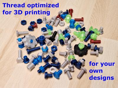Thread optimized for 3D printing