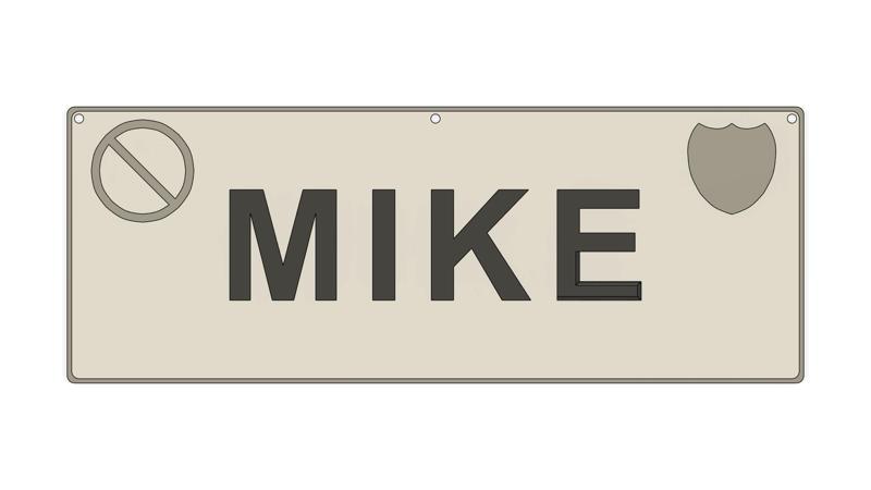 License plate / Door sign