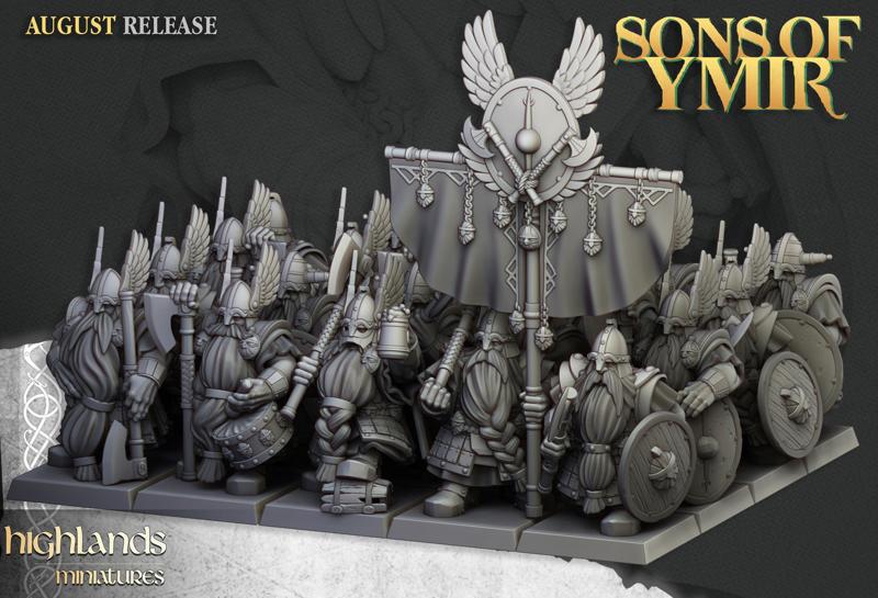 Dwarf Veterans Unit - Highlands Miniatures