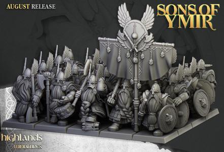 Dwarf Veterans Unit - Highlands Miniatures