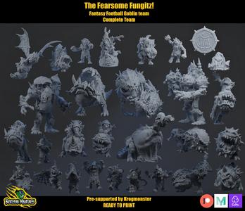 Fantasy Football Fearsome Fungitz Goblins COMPLETE TEAM - Presupported