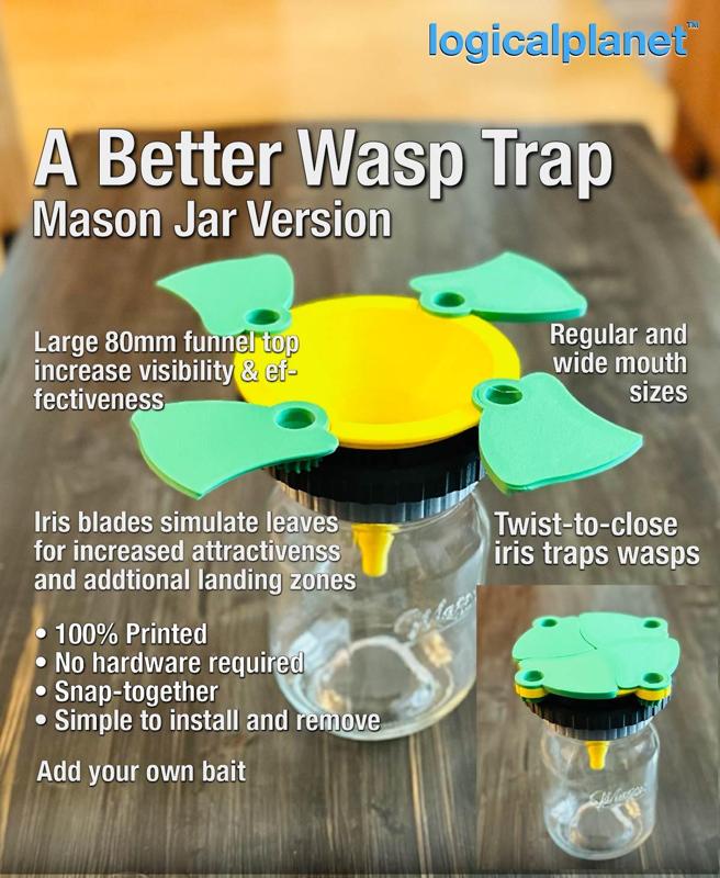 A Better Wasp Trap (Mason Jar Version) – Twist-to-Close, Leaf-Style Iris