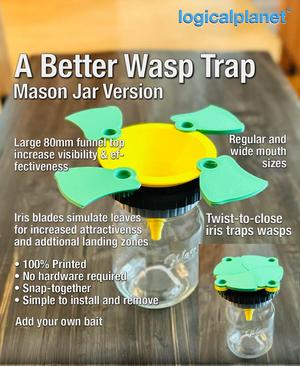 A Better Wasp Trap (Mason Jar Version) – Twist-to-Close, Leaf-Style Iris
