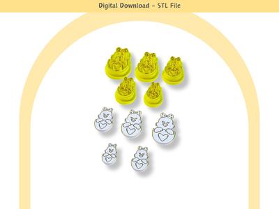 Easter Chick Polymer Clay Cutter STL File, Digital STL File, Clay Tools, 5 Sizes Clay Cutters