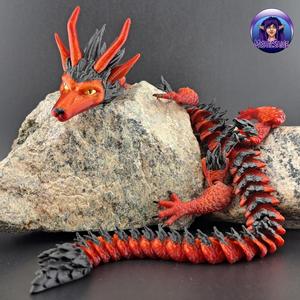 Articulated Dragon - Furry Dragon - Print in place/No Supports