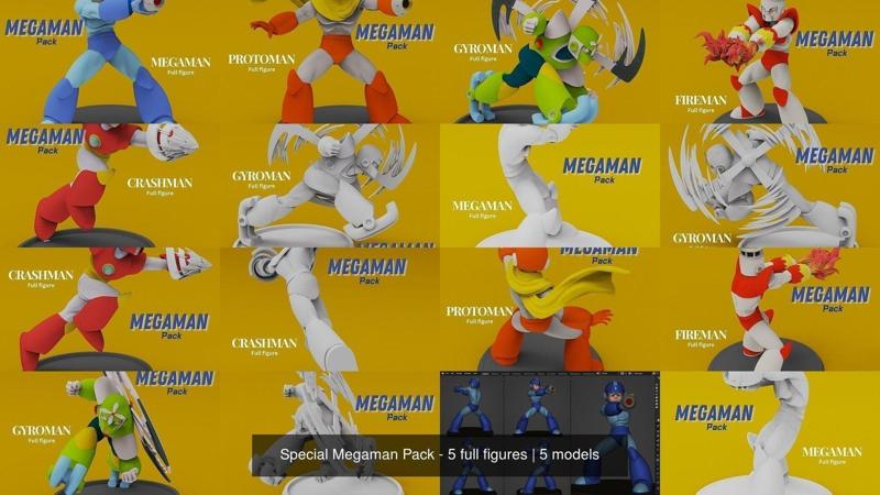Special Megaman Pack - 5 full figures 3D Model Collection