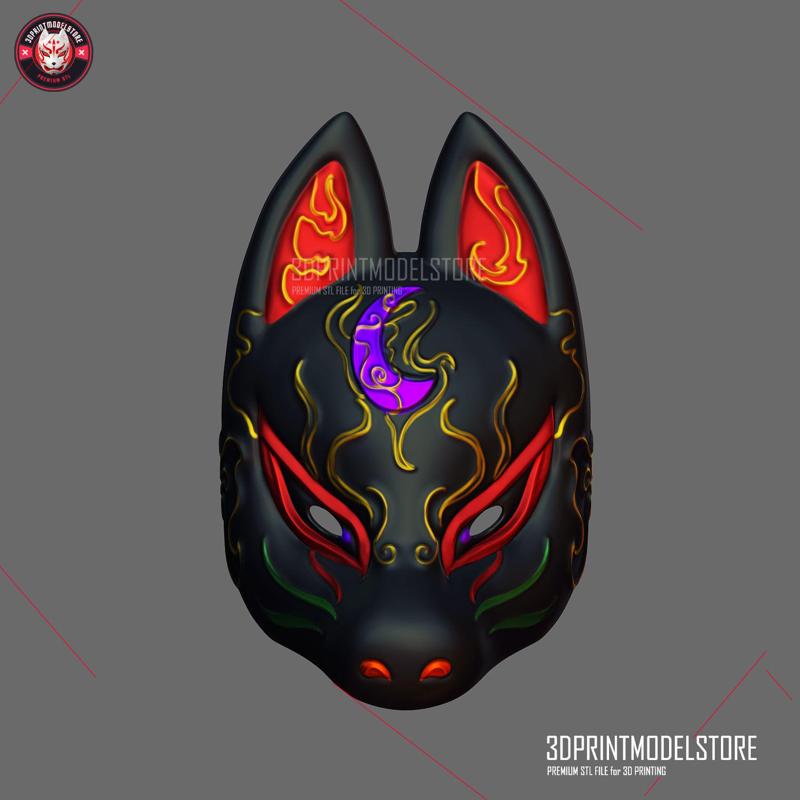 Japanese Fox Mask Demon Kitsune Cosplay Costume Helmet
