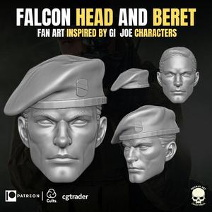 Falcon Fan Art Head and Beret For Action Figures
