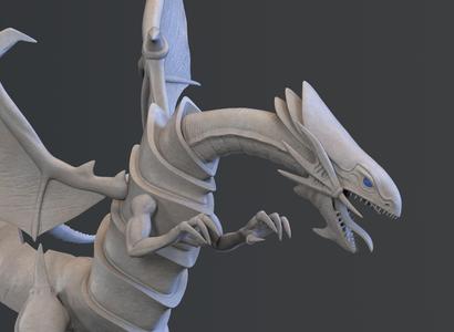 Blue eyes white dragon - Ready to print 3D model