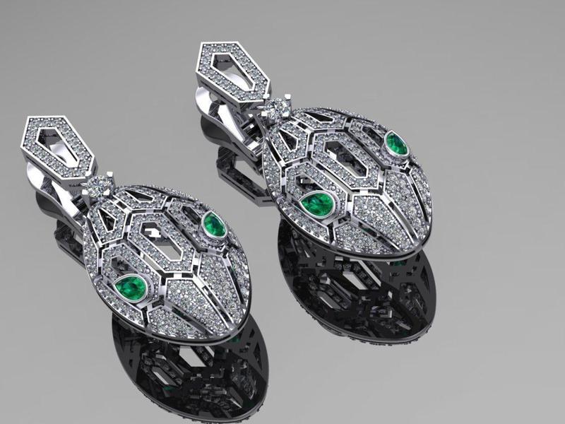 Serpenty Earrings 3D print