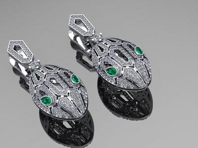 Serpenty Earrings 3D print