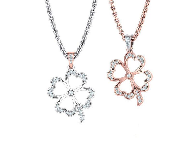 Lucky Clover Diamond Pendant