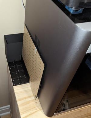 Bambu Lab X1C filament chute with gridfinity attachment