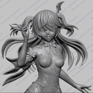 Fischl Genshin Impact HIDEF KEYED 3D print model