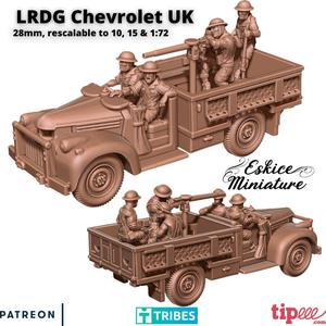 LRDG Chevrolet car with UK crew - 28mm