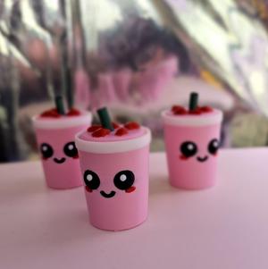 St*rb*cks Pink Drink Clicker Fidget and Keychain