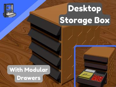 Desktop Storage Box (With Modular Drawers)   
