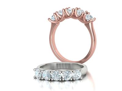 Five Stone Trellis Ring with 4mm stones 3dmodel