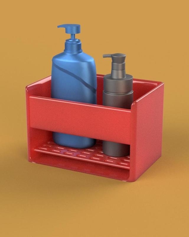 Soap stand with water drain