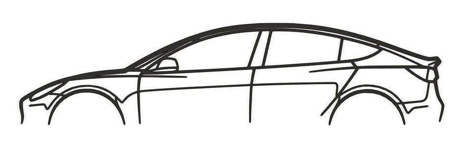 Tesla Model 3 Silhouette Wall Art