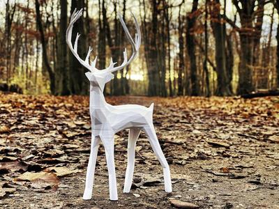 Holiday Christmas Deer - Low Poly