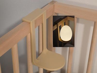 Night light holder for IKEA SNIGLAR baby crib