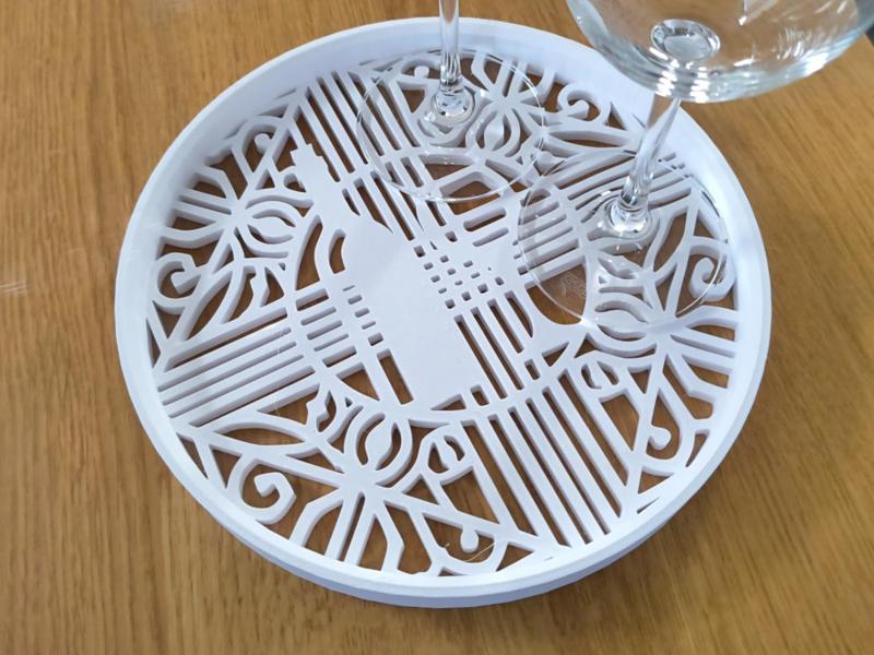 Elegant Wine-themed serving tray 