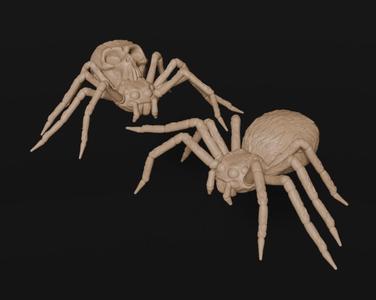 Arachnid Horrors – Spider & Skull-Back Spider sculptures/miniatures