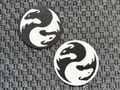 Ying Yang Coaster Dragon Art