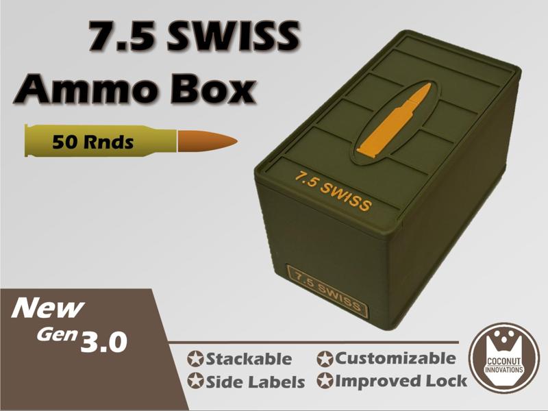 Ammo Storage Box 7.5x55mm SWISS - 50 Round