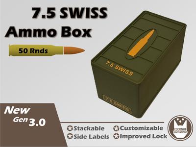 Ammo Storage Box 7.5x55mm SWISS - 50 Round