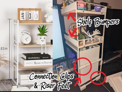 Connection Clips, Shelf Bumpers: Amazon Desk Shelf