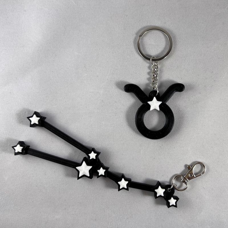 Taurus Constellation and Zodiac Symbol Keychain Bundle - 3D Printable STL Files - NO AMS - COMMERCIA