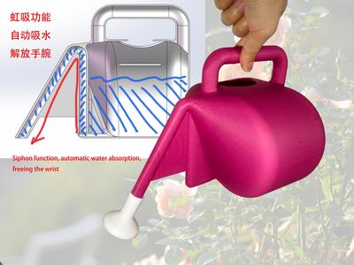 A siphon watering can that frees your wrist.