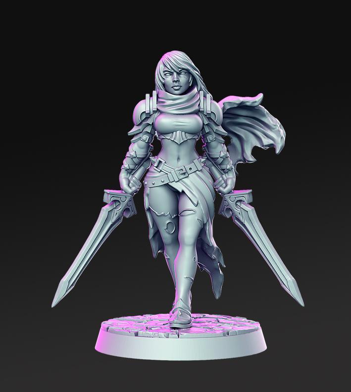 Melisa - Female fighter- 32mm - DnD