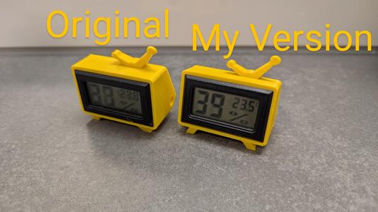 Hygro Vison Remix with tilted feet for better readability when placed below eyelevel