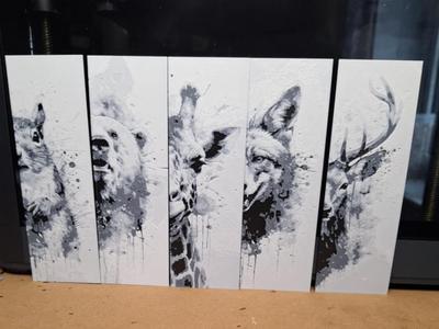 Black and white animal bookmarks set 2