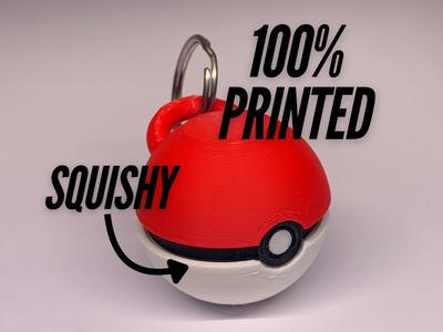 Pokeball Button Fidget Keychain