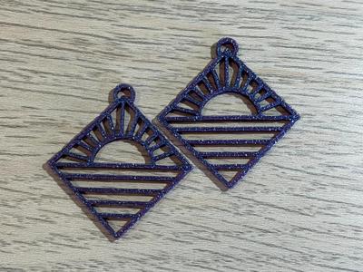 Mountain Square Hanging Earrings